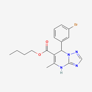 molecular formula C17H19BrN4O2 B11449091 Butyl 7-(3-bromophenyl)-5-methyl-4,7-dihydro[1,2,4]triazolo[1,5-a]pyrimidine-6-carboxylate 
