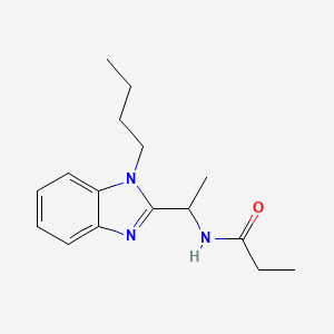 molecular formula C16H23N3O B11449097 N-[1-(1-butylbenzimidazol-2-yl)ethyl]propanamide 