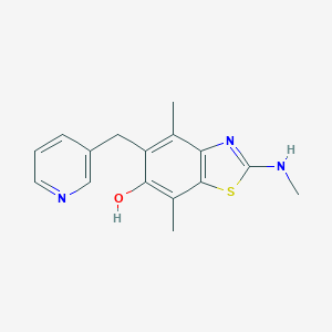 molecular formula C16H17N3OS B114491 2-Methylamino-4,7-dimethyl-5-(3-pyridinylmethyl)benzothiazol-6-ol CAS No. 145096-31-7