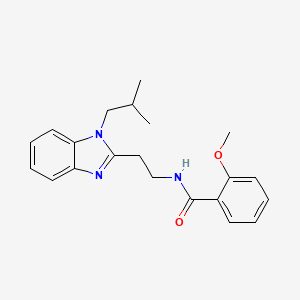 molecular formula C21H25N3O2 B11449184 2-methoxy-N-{2-[1-(2-methylpropyl)-1H-benzimidazol-2-yl]ethyl}benzamide 