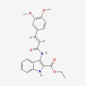 molecular formula C22H22N2O5 B11449384 ethyl 3-{[(2E)-3-(3,4-dimethoxyphenyl)prop-2-enoyl]amino}-1H-indole-2-carboxylate 