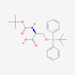 molecular formula C24H33NO5Si B114495 N-(tert-Butoxycarbonyl)-O-[tert-butyl(diphenyl)silyl]serine CAS No. 145790-51-8