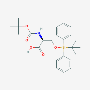 molecular formula C24H33NO5Si B114495 (S)-2-(Tert-butoxycarbonylamino)-3-(tert-butyldiphenylsilyloxy)propanoic acid CAS No. 145790-51-8