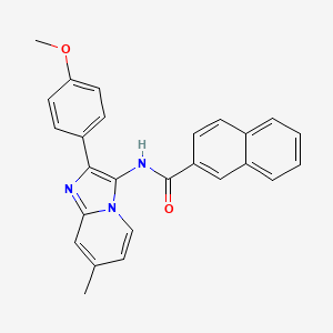 molecular formula C26H21N3O2 B11449512 N-[2-(4-methoxyphenyl)-7-methylimidazo[1,2-a]pyridin-3-yl]naphthalene-2-carboxamide 