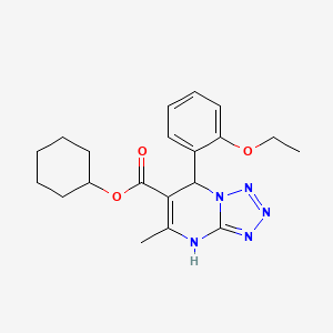 molecular formula C20H25N5O3 B11449530 Cyclohexyl 7-(2-ethoxyphenyl)-5-methyl-4,7-dihydrotetrazolo[1,5-a]pyrimidine-6-carboxylate 