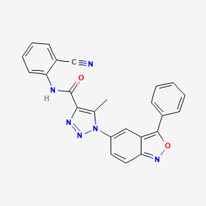 molecular formula C24H16N6O2 B11449759 N-(2-cyanophenyl)-5-methyl-1-(3-phenyl-2,1-benzoxazol-5-yl)-1H-1,2,3-triazole-4-carboxamide 