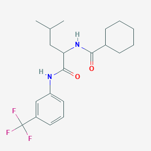 molecular formula C20H27F3N2O2 B11449789 N~2~-(cyclohexylcarbonyl)-N-[3-(trifluoromethyl)phenyl]leucinamide 