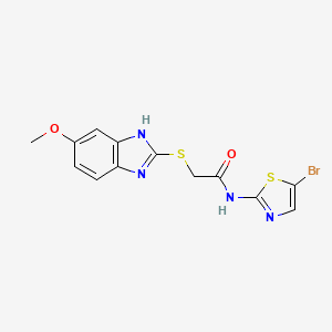 molecular formula C13H11BrN4O2S2 B11449921 N-(5-bromo-1,3-thiazol-2-yl)-2-[(5-methoxy-1H-benzimidazol-2-yl)sulfanyl]acetamide 