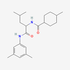 molecular formula C22H34N2O2 B11449976 N-(3,5-dimethylphenyl)-N~2~-[(4-methylcyclohexyl)carbonyl]leucinamide 