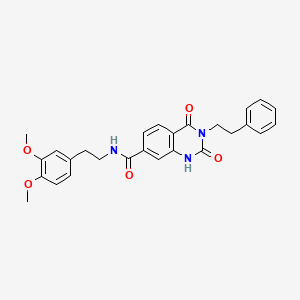 molecular formula C27H27N3O5 B11450007 N-(3,4-dimethoxyphenethyl)-2,4-dioxo-3-phenethyl-1,2,3,4-tetrahydroquinazoline-7-carboxamide 
