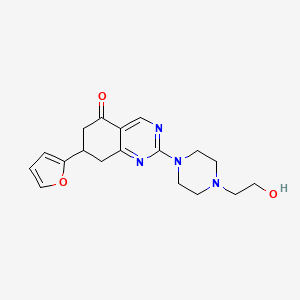 molecular formula C18H22N4O3 B11450013 7-(furan-2-yl)-2-[4-(2-hydroxyethyl)piperazin-1-yl]-7,8-dihydroquinazolin-5(6H)-one 
