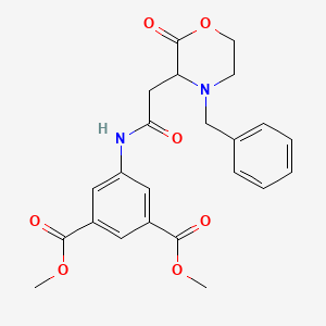 molecular formula C23H24N2O7 B11450089 Dimethyl 5-{[(4-benzyl-2-oxomorpholin-3-yl)acetyl]amino}isophthalate 
