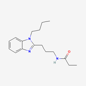 molecular formula C17H25N3O B11450148 N-[3-(1-butyl-1H-benzimidazol-2-yl)propyl]propanamide 