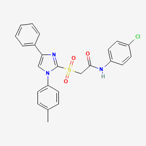 molecular formula C24H20ClN3O3S B11450156 N-(4-chlorophenyl)-2-{[1-(4-methylphenyl)-4-phenyl-1H-imidazol-2-yl]sulfonyl}acetamide 