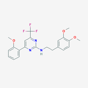 molecular formula C22H22F3N3O3 B11450258 N-[2-(3,4-dimethoxyphenyl)ethyl]-4-(2-methoxyphenyl)-6-(trifluoromethyl)pyrimidin-2-amine 