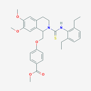 molecular formula C31H36N2O5S B11450285 Methyl 4-({2-[(2,6-diethylphenyl)carbamothioyl]-6,7-dimethoxy-1,2,3,4-tetrahydroisoquinolin-1-YL}methoxy)benzoate 
