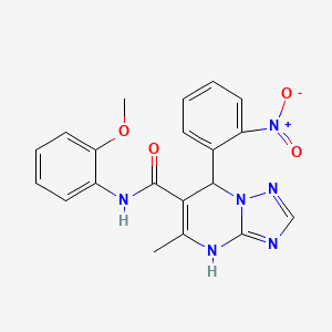 molecular formula C20H18N6O4 B11450313 N-(2-methoxyphenyl)-5-methyl-7-(2-nitrophenyl)-4,7-dihydro[1,2,4]triazolo[1,5-a]pyrimidine-6-carboxamide 