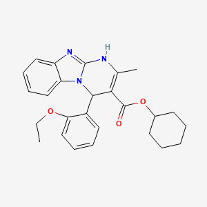molecular formula C26H29N3O3 B11450327 Cyclohexyl 4-(2-ethoxyphenyl)-2-methyl-1,4-dihydropyrimido[1,2-a]benzimidazole-3-carboxylate 