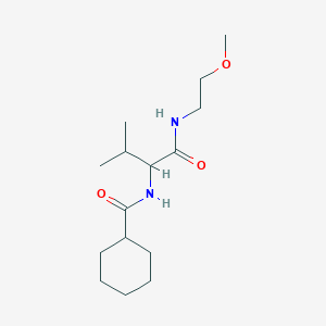 molecular formula C15H28N2O3 B11450446 N-{1-[(2-methoxyethyl)amino]-3-methyl-1-oxobutan-2-yl}cyclohexanecarboxamide 