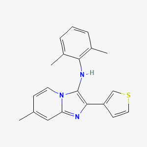 molecular formula C20H19N3S B11450486 N-(2,6-dimethylphenyl)-7-methyl-2-(thiophen-3-yl)imidazo[1,2-a]pyridin-3-amine 