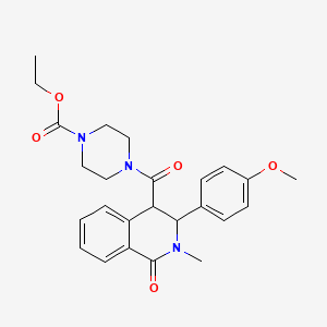 molecular formula C25H29N3O5 B11450634 Ethyl 4-{[3-(4-methoxyphenyl)-2-methyl-1-oxo-1,2,3,4-tetrahydroisoquinolin-4-yl]carbonyl}piperazine-1-carboxylate 