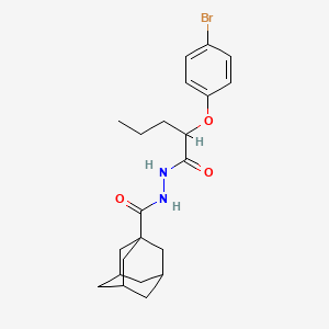 molecular formula C22H29BrN2O3 B11450676 N'-[2-(4-bromophenoxy)pentanoyl]tricyclo[3.3.1.1~3,7~]decane-1-carbohydrazide 