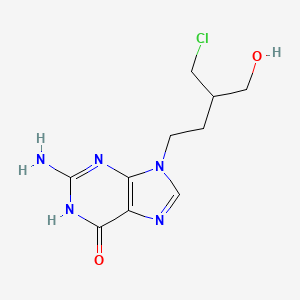 2-amino-9-[3-(chloromethyl)-4-hydroxybutyl]-1H-purin-6-one