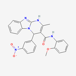 molecular formula C25H21N5O4 B11450746 N-(2-methoxyphenyl)-2-methyl-4-(3-nitrophenyl)-1,4-dihydropyrimido[1,2-a]benzimidazole-3-carboxamide 