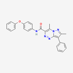 molecular formula C26H21N5O2 B11450789 4,7-dimethyl-N-(4-phenoxyphenyl)-8-phenylpyrazolo[5,1-c][1,2,4]triazine-3-carboxamide 