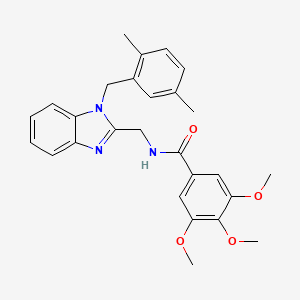molecular formula C27H29N3O4 B11450812 N-{[1-(2,5-dimethylbenzyl)-1H-benzimidazol-2-yl]methyl}-3,4,5-trimethoxybenzamide 