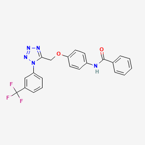 molecular formula C22H16F3N5O2 B11450899 N-[4-({1-[3-(trifluoromethyl)phenyl]-1H-tetrazol-5-yl}methoxy)phenyl]benzamide 