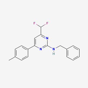 molecular formula C19H17F2N3 B11450913 N-benzyl-4-(difluoromethyl)-6-(4-methylphenyl)pyrimidin-2-amine 
