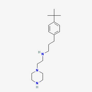 molecular formula C19H33N3 B11450926 N-{3-[4-(tert-butyl)phenyl]propyl}-N-(2-piperazinoethyl)amine 