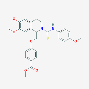 molecular formula C28H30N2O6S B11451013 Methyl 4-({6,7-dimethoxy-2-[(4-methoxyphenyl)carbamothioyl]-1,2,3,4-tetrahydroisoquinolin-1-YL}methoxy)benzoate 