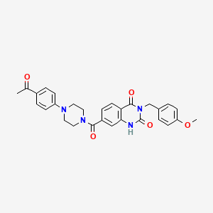 molecular formula C29H28N4O5 B11451019 7-(4-(4-acetylphenyl)piperazine-1-carbonyl)-3-(4-methoxybenzyl)quinazoline-2,4(1H,3H)-dione 