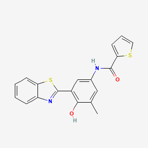 molecular formula C19H14N2O2S2 B11451033 N-[3-(1,3-benzothiazol-2-yl)-4-hydroxy-5-methylphenyl]thiophene-2-carboxamide 