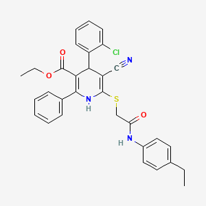 molecular formula C31H28ClN3O3S B11451091 Ethyl 4-(2-chlorophenyl)-5-cyano-6-({2-[(4-ethylphenyl)amino]-2-oxoethyl}sulfanyl)-2-phenyl-1,4-dihydropyridine-3-carboxylate 