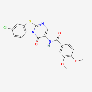 molecular formula C19H14ClN3O4S B11451127 N-(8-chloro-4-oxo-4H-pyrimido[2,1-b][1,3]benzothiazol-3-yl)-3,4-dimethoxybenzamide 