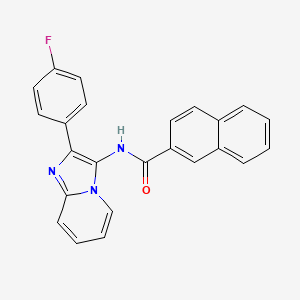 molecular formula C24H16FN3O B11451148 N-[2-(4-fluorophenyl)imidazo[1,2-a]pyridin-3-yl]naphthalene-2-carboxamide 