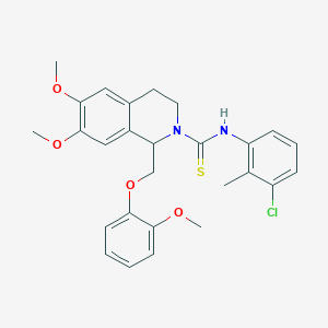 molecular formula C27H29ClN2O4S B11451176 N-(3-Chloro-2-methylphenyl)-6,7-dimethoxy-1-[(2-methoxyphenoxy)methyl]-1,2,3,4-tetrahydroisoquinoline-2-carbothioamide 