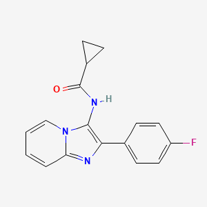 molecular formula C17H14FN3O B11451244 N-[2-(4-fluorophenyl)imidazo[1,2-a]pyridin-3-yl]cyclopropanecarboxamide 
