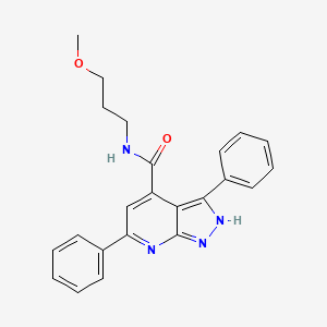 molecular formula C23H22N4O2 B11451280 N-(3-methoxypropyl)-3,6-diphenyl-1H-pyrazolo[3,4-b]pyridine-4-carboxamide 
