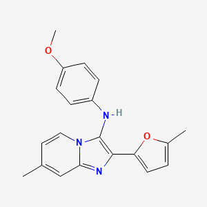 molecular formula C20H19N3O2 B11451287 N-(4-methoxyphenyl)-7-methyl-2-(5-methylfuran-2-yl)imidazo[1,2-a]pyridin-3-amine 