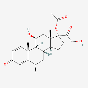 molecular formula C₂₄H₃₂O₆ B1145131 17-O-Acetyl-6-methylprednisolone CAS No. 86401-94-7
