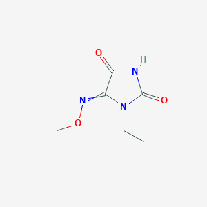 molecular formula C₆H₉N₃O₃ B1145158 1-Ethyl-5-methoxyiminoimidazolidine-2,4-dione CAS No. 71342-67-1