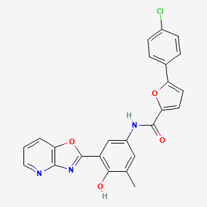 molecular formula C24H16ClN3O4 B11451678 5-(4-Chlorophenyl)-N-(4-hydroxy-3-methyl-5-{[1,3]oxazolo[4,5-B]pyridin-2-YL}phenyl)furan-2-carboxamide 