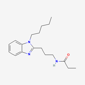 molecular formula C18H27N3O B11451698 N-[3-(1-pentyl-1H-benzimidazol-2-yl)propyl]propanamide 