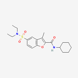 molecular formula C20H28N2O4S B11451766 N-cyclohexyl-5-(diethylsulfamoyl)-3-methyl-1-benzofuran-2-carboxamide 