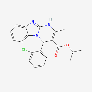 molecular formula C21H20ClN3O2 B11451834 Propan-2-yl 4-(2-chlorophenyl)-2-methyl-1,4-dihydropyrimido[1,2-a]benzimidazole-3-carboxylate 