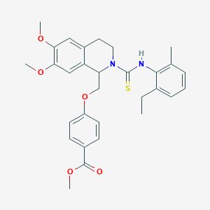 molecular formula C30H34N2O5S B11451862 Methyl 4-({2-[(2-ethyl-6-methylphenyl)carbamothioyl]-6,7-dimethoxy-1,2,3,4-tetrahydroisoquinolin-1-yl}methoxy)benzoate 